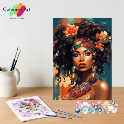 Afro américaine avec foulard traditionnel