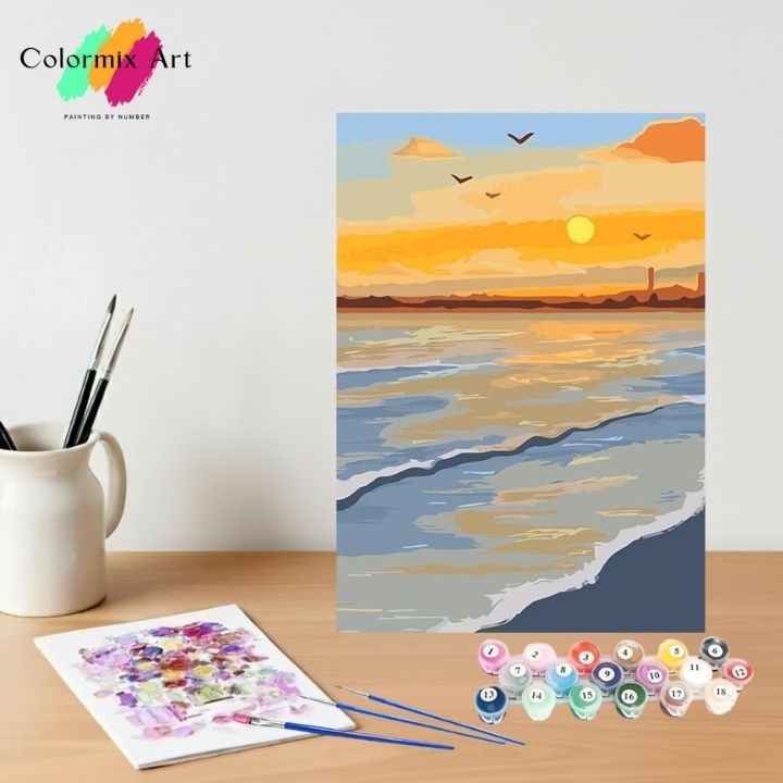 Soft shadow landscape of sunset