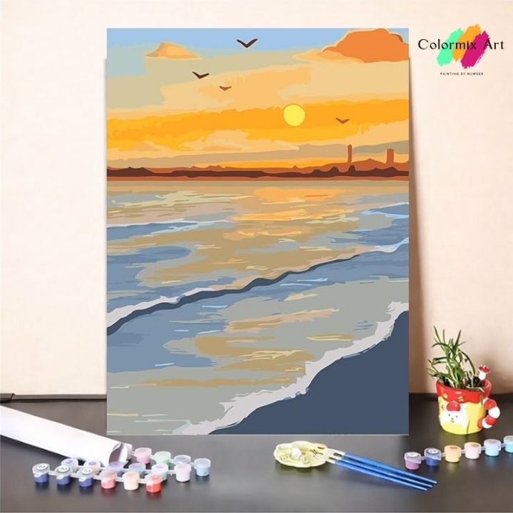 Soft shadow landscape of sunset